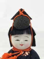 Japanese Hina Doll Ningyo Court Musician Fan Vtg Girls Day Silk Kimekomi ID642