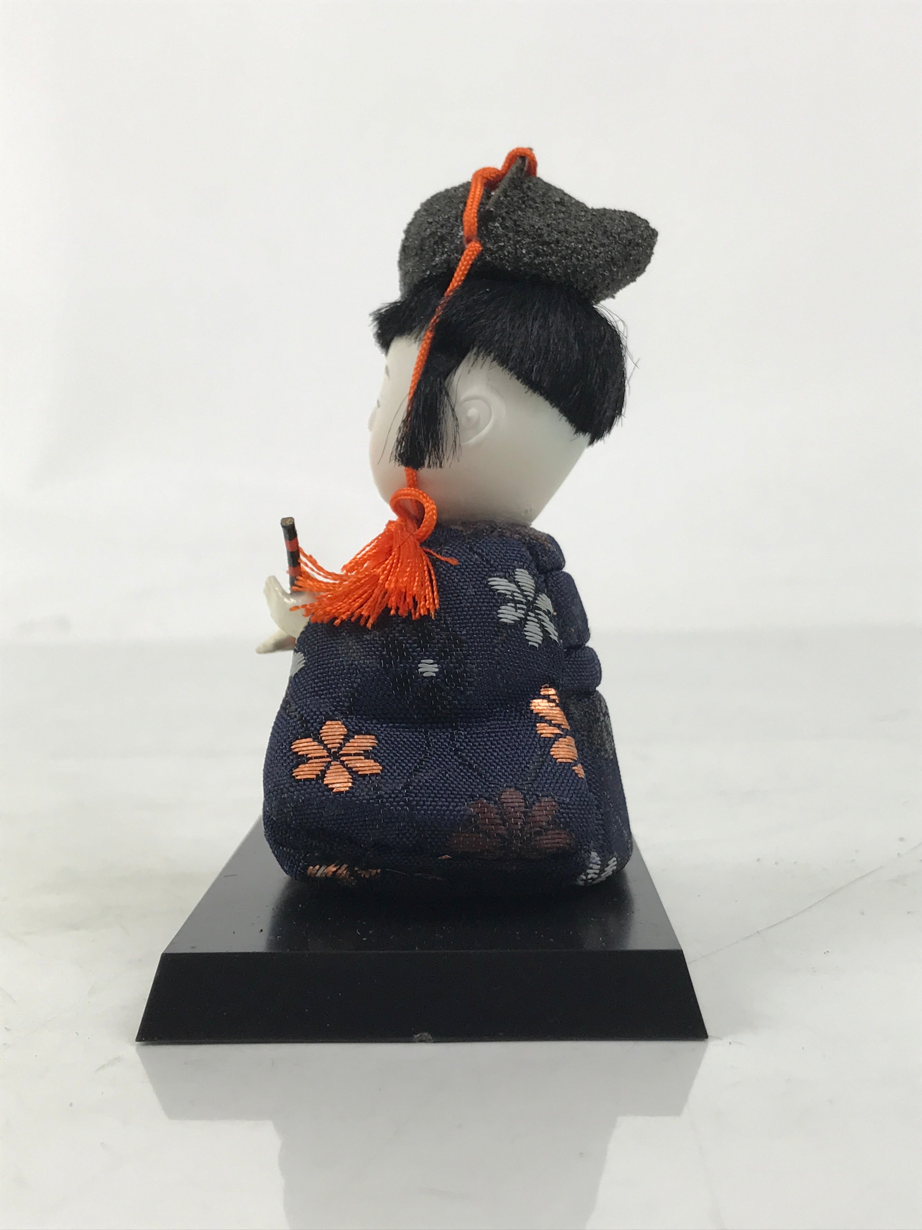 Japanese Hina Doll Ningyo Court Musician Flute Vtg Girls Day Silk Kimekomi ID641