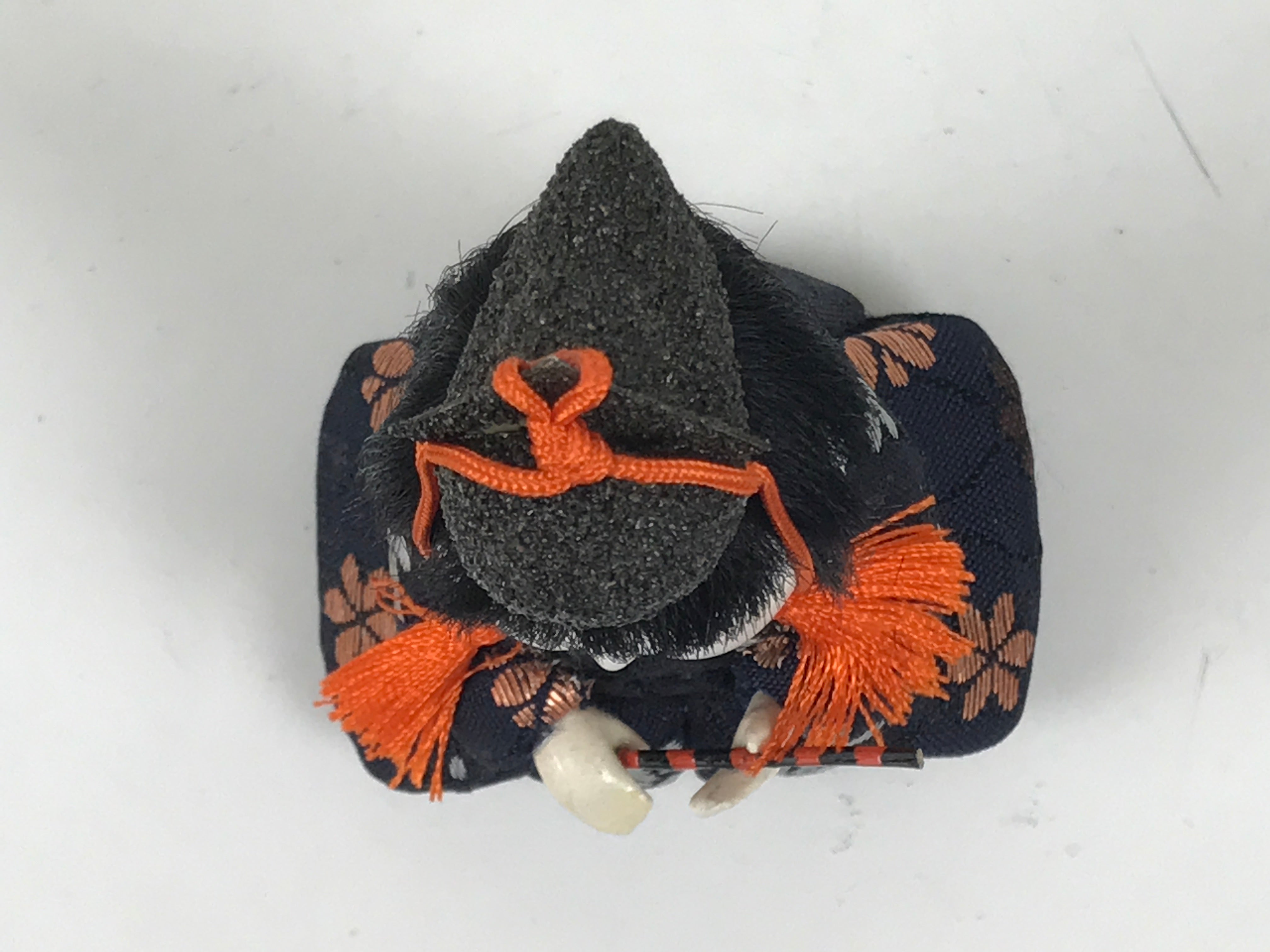 Japanese Hina Doll Ningyo Court Musician Flute Vtg Girls Day Silk Kimekomi ID641