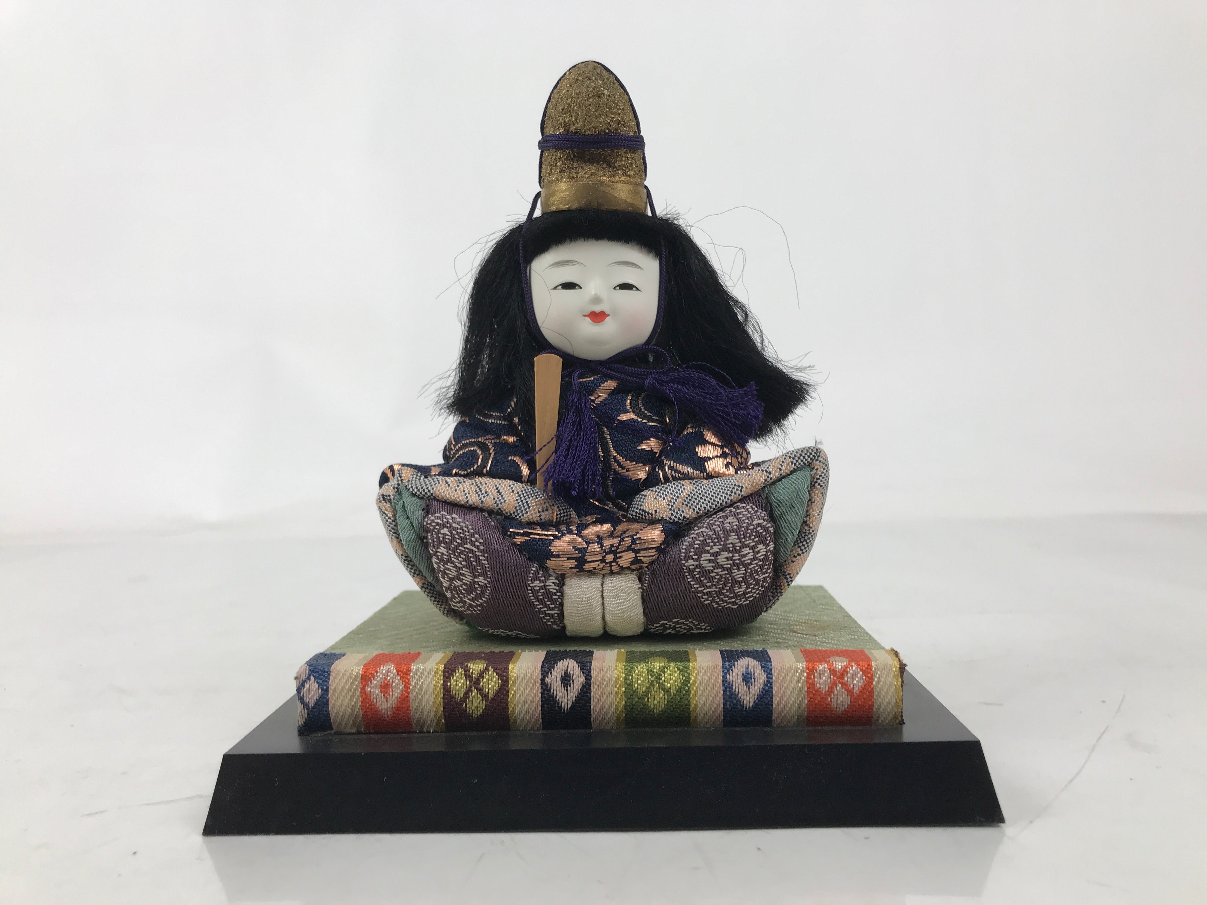 Japanese Hina Doll Ningyo Prince Vtg Girl's Day Ohinasama Silk Kimekomi ID629