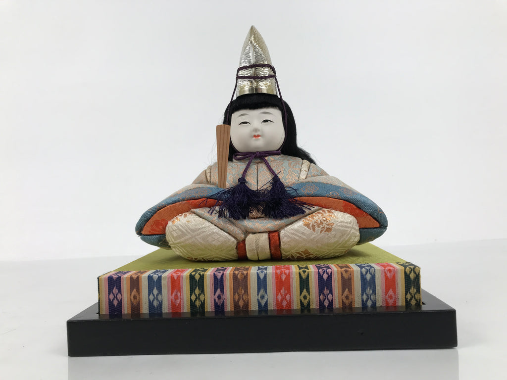 Japanese Hina Doll Ningyo Prince Vtg Girl's Day Ohinasama Silk Kimekomi ID664