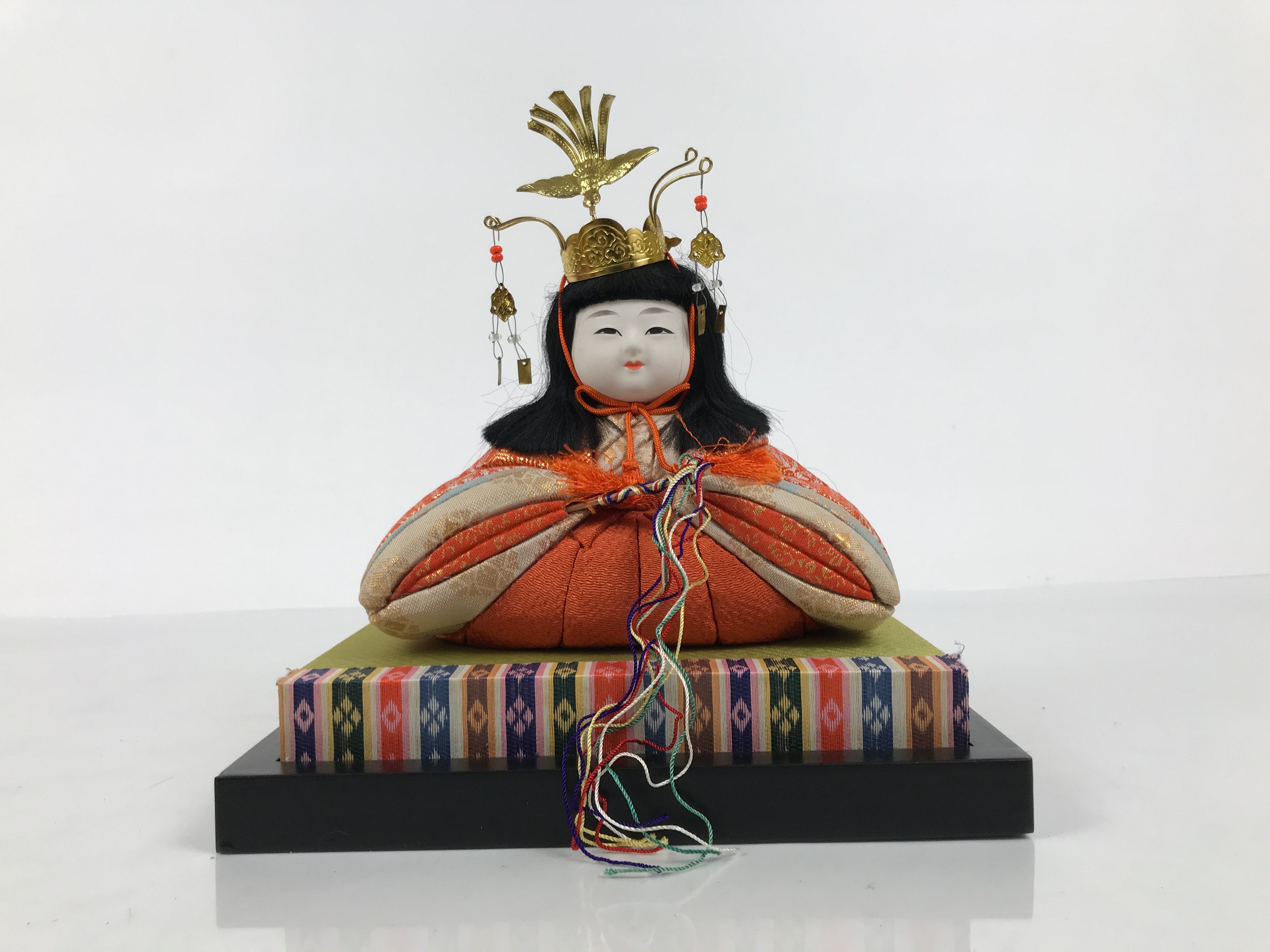 Japanese Hina Doll Ningyo Princess Vtg Girl's Day Ohinasama Silk Kimekomi ID663