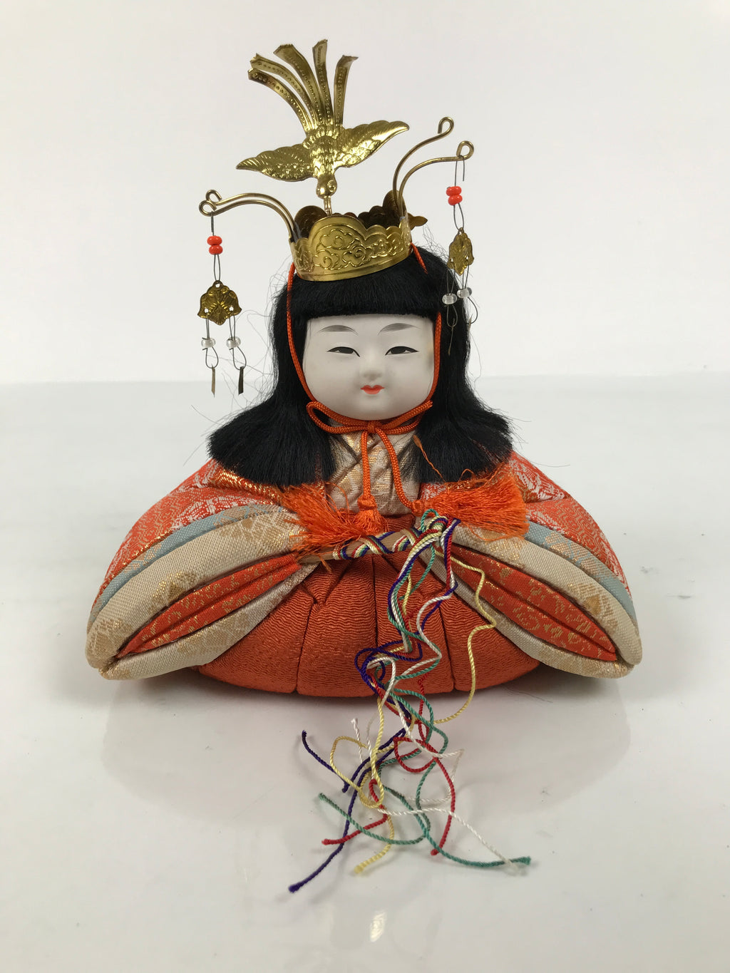 Japanese Hina Doll Ningyo Princess Vtg Girl's Day Ohinasama Silk Kimekomi ID663
