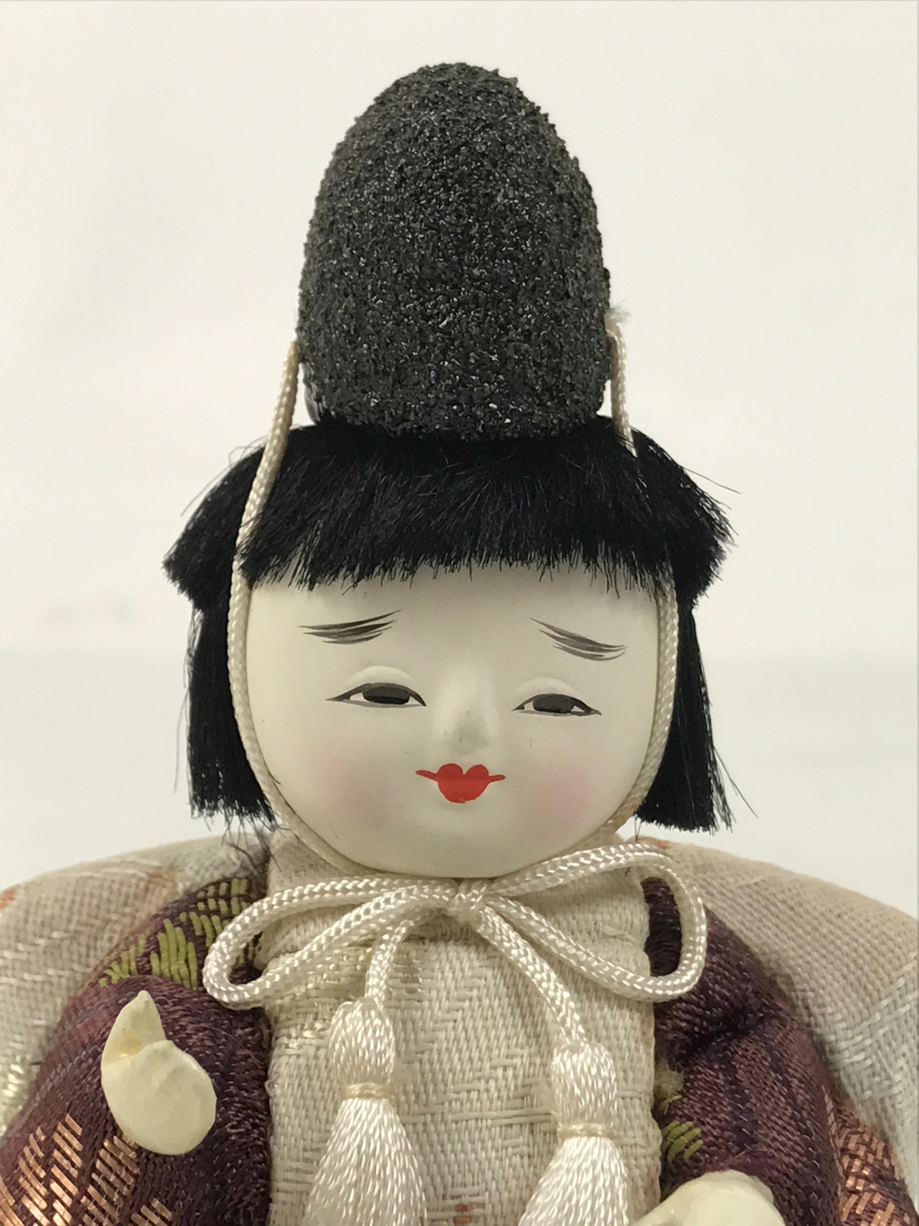 Japanese Hina Doll Ningyo Shichou Man Servant Vtg Girls Day Silk Kimekomi ID635