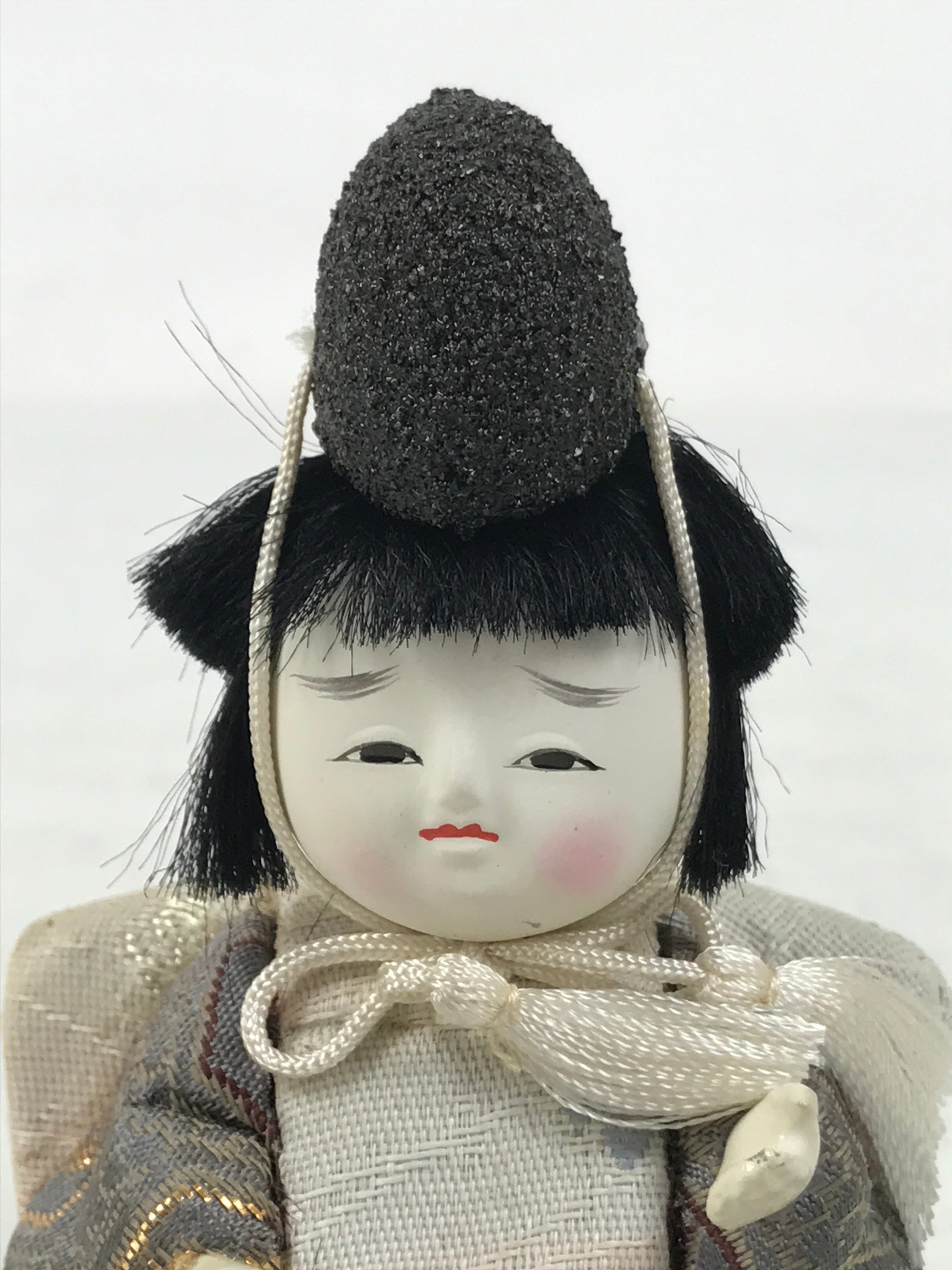 Japanese Hina Doll Ningyo Shichou Man Servant Vtg Girls Day Silk Kimekomi ID636