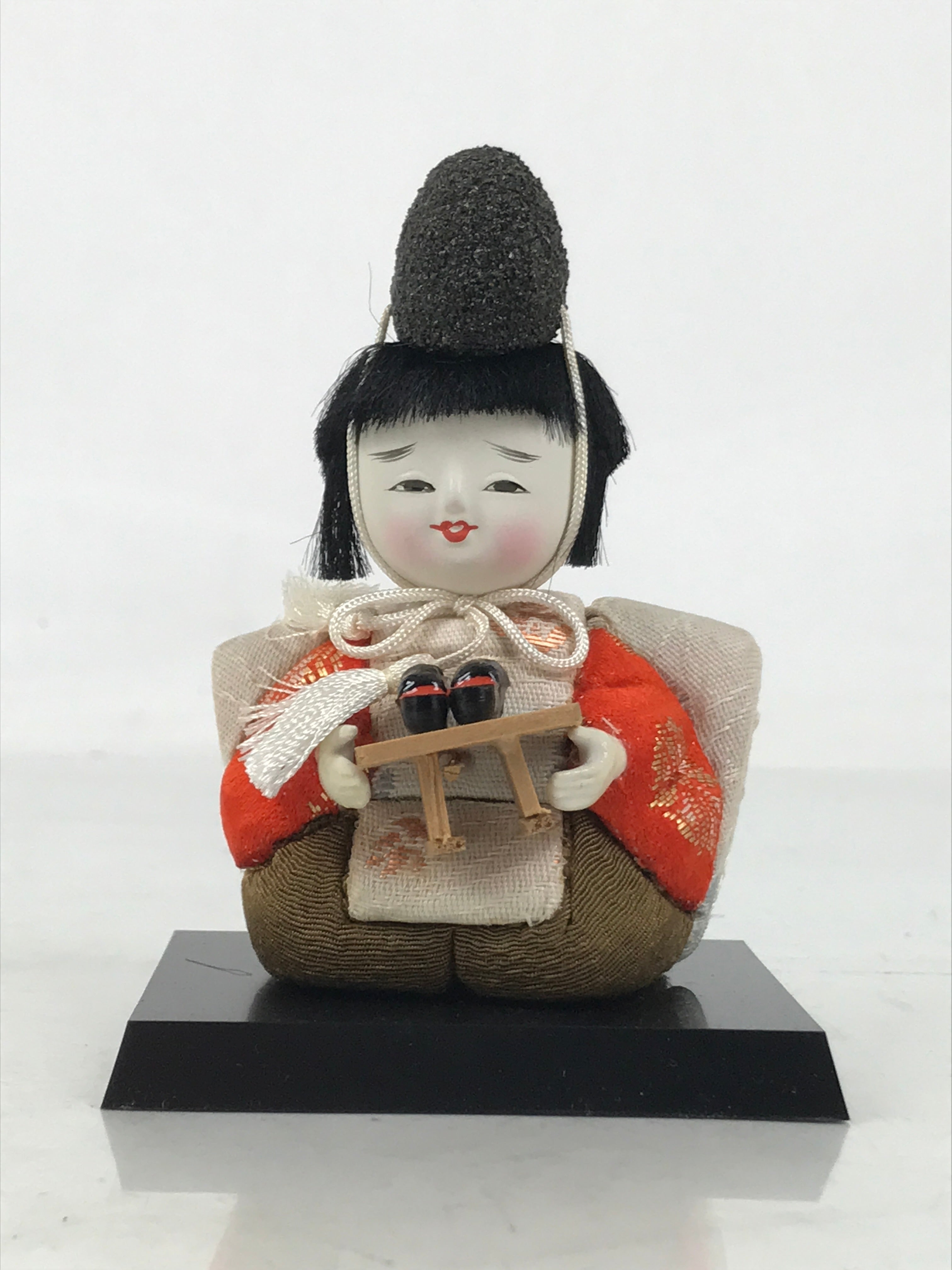 Japanese Hina Doll Ningyo Shichou Man Servant Vtg Girls Day Silk Kimekomi ID637