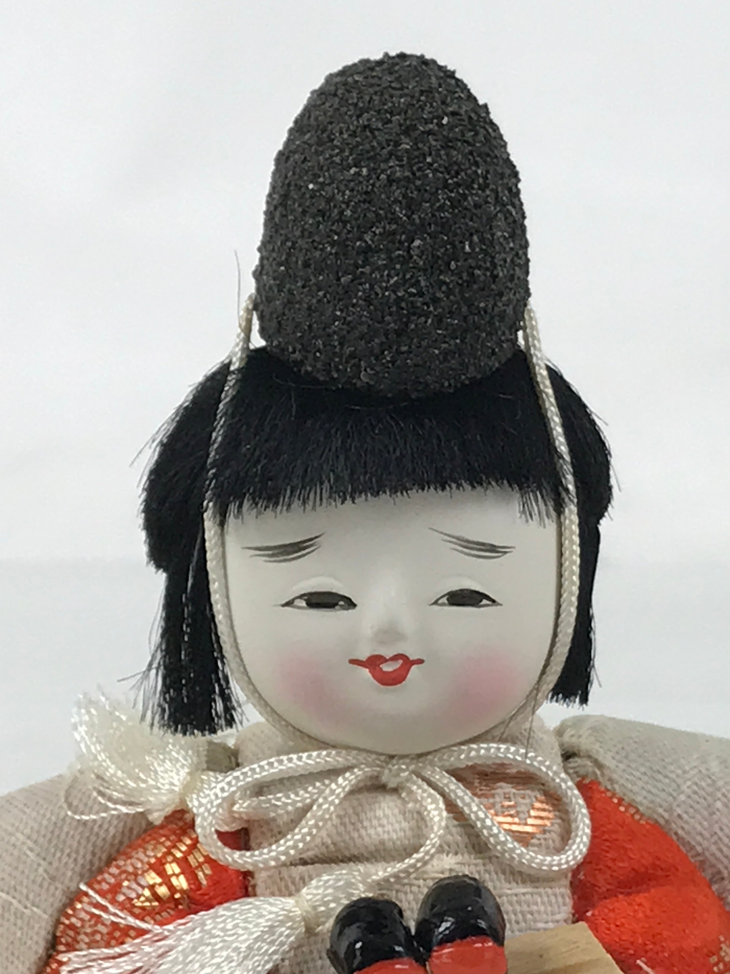 Japanese Hina Doll Ningyo Shichou Man Servant Vtg Girls Day Silk Kimekomi ID637