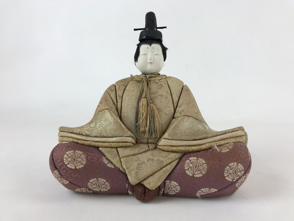Japanese Hina Doll Nyngo Girl's Day Prince Vtg Ohinasama Matsuri Silk ID529