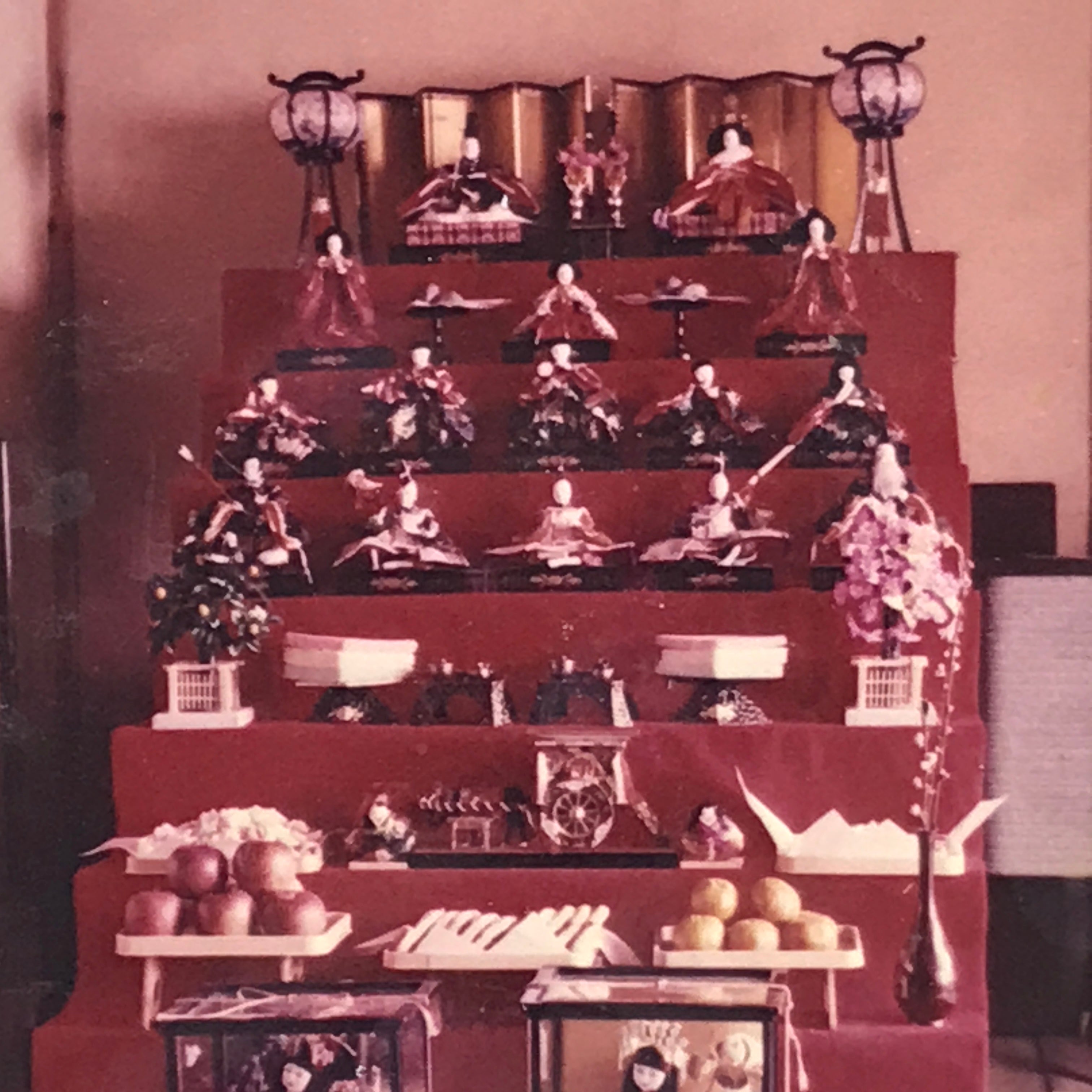 Japanese Hina Matsuri Girl Day Doll Display Photograph Vtg Festival Color PH238