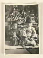 Japanese Hina Matsuri Sisters Photograph Doll Festival Kimono Black White PH251