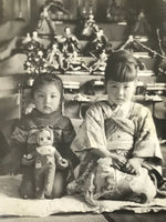 Japanese Hina Matsuri Sisters Photograph Doll Festival Kimono Black White PH251