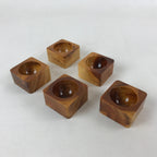 Japanese Hinoki Wood Sake Cup 5P Set Vtg Guinomi Hinoki Handcrafted G100