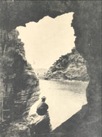 Japanese Horaiiwa Rock Postcard Vtg Wakayama Souvenir Paper Black White P416