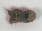 Japanese Hyotan Gourd Obidome Vtg Netsuke Brooch Sango Pink Coral Boxed SP4