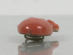 Japanese Hyotan Gourd Obidome Vtg Netsuke Brooch Sango Pink Coral Boxed SP4