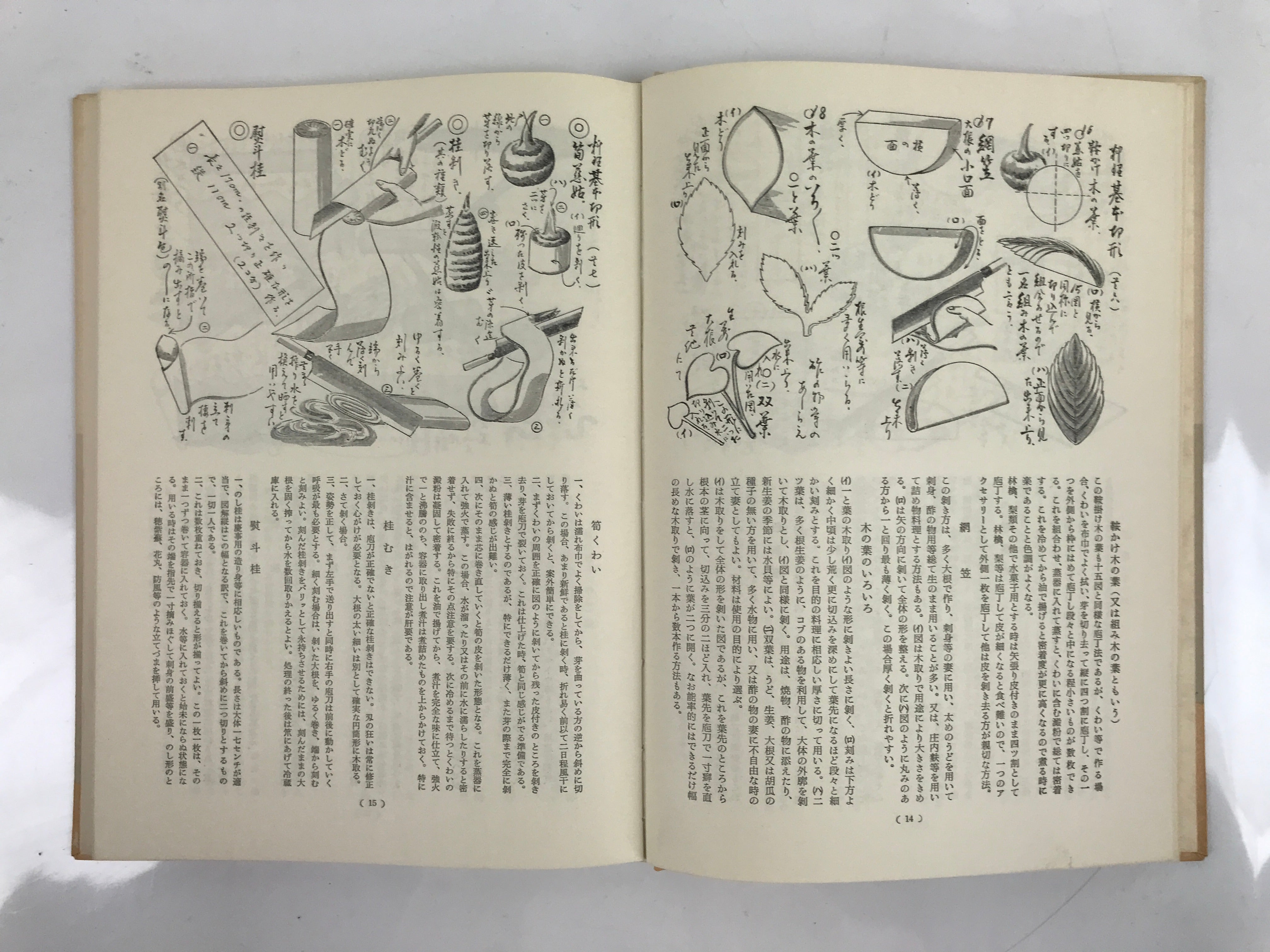 Japanese Illustrated Food Crafting Book Vtg Mukimono Decorative Carving HN17