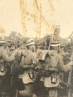 Japanese Imperial Infantry Ready Charge Postcard Vtg Paper Black White PC76