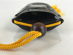 Japanese Inro Portable Container Medicine Case Vtg Aoi Crest Crane Black Gold JK508