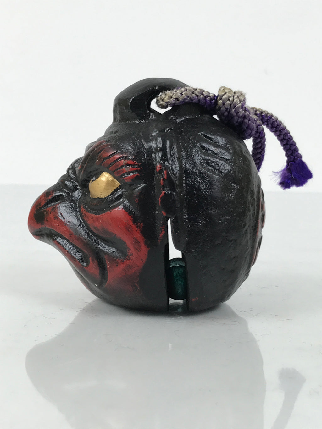 Japanese Iron Bell Dorei Karasu Tengu Tetsurin Yokai Folklore Black Red DR642