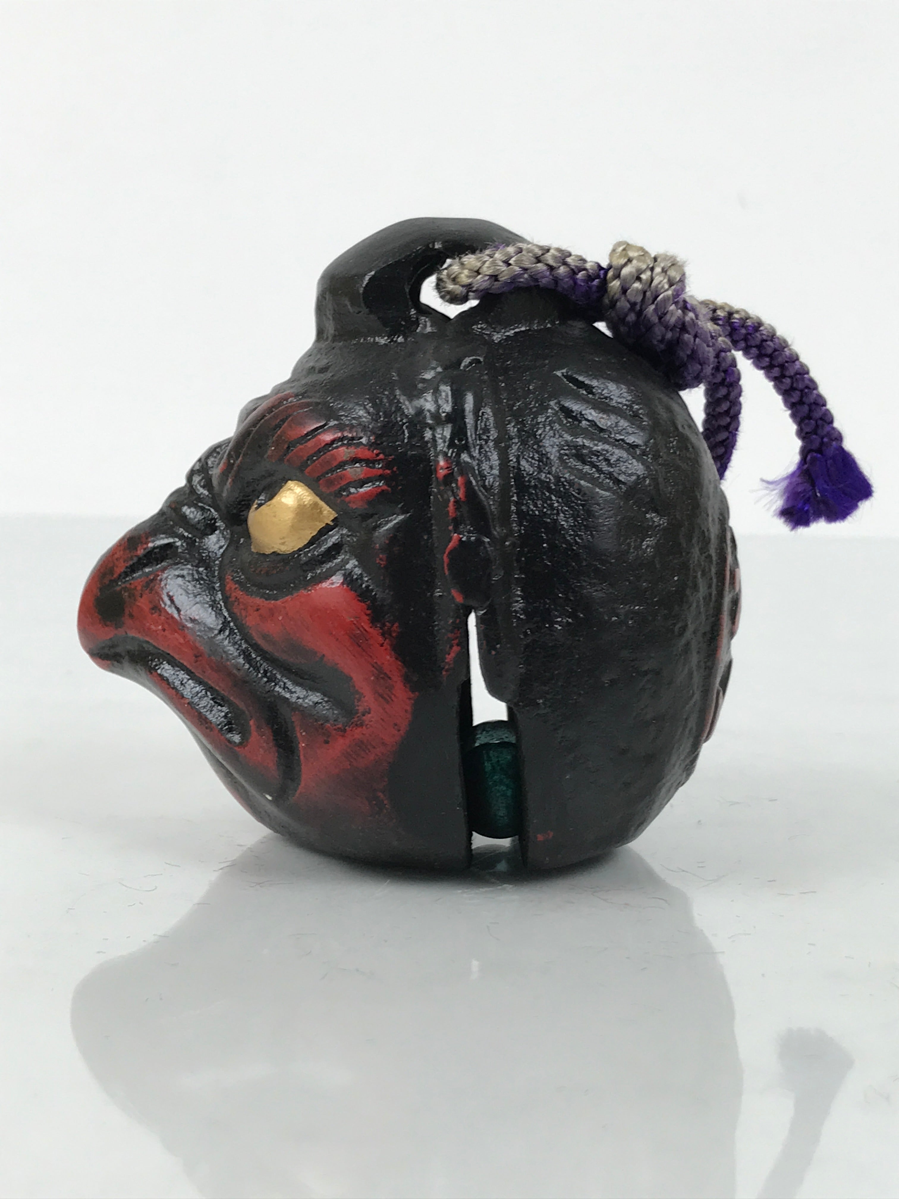 Japanese Iron Bell Dorei Karasu Tengu Tetsurin Yokai Folklore Black Red DR642