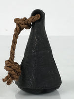 Japanese Iron Bell Dorei Mino Tetsurin Suzu Vtg Amulet Black Brown Twine DR621