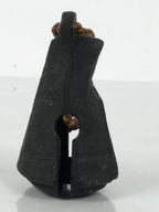 Japanese Iron Bell Dorei Mino Tetsurin Suzu Vtg Amulet Black Brown Twine DR621