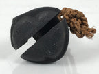 Japanese Iron Bell Dorei Mino Tetsurin Suzu Vtg Amulet Black Brown Twine DR621