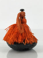 Japanese Iron Bell Dorei Tetsurin Suzu Vtg Amulet Black Orange Tassel DR607