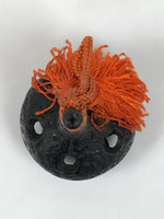 Japanese Iron Bell Dorei Tetsurin Suzu Vtg Amulet Black Orange Tassel DR607