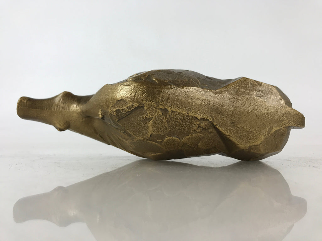 Japanese Iron Engraving Statue Zodiac Boar Vtg Sotaro Saegusa Metal Gold BD890