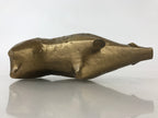 Japanese Iron Engraving Statue Zodiac Boar Vtg Sotaro Saegusa Metal Gold BD890