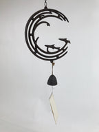 Japanese Iron Furin Wind Chime Tetsurin Vtg Bell Chain Ocean Waves Fish DR529