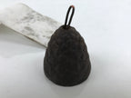 Japanese Iron Furin Wind Chime Tetsurin Vtg Bell Moon Lantern Paper Amulet DR525