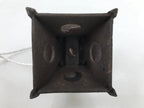Japanese Iron Furin Wind Chime Tetsurin Vtg Bell Moon Lantern Paper Amulet DR525