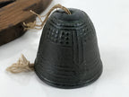 Japanese Iron Furin Wind Chime Tetsurin Vtg Bell Wooden Feather Charm DR528