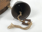 Japanese Iron Furin Wind Chime Tetsurin Vtg Bell Wooden Feather Charm DR528