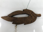 Japanese Iron Furin Wind Chime Tetsurin Vtg Bell Wooden Feather Charm DR528