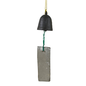 Japanese Iron Furin Wind Chime Tetsurin Vtg Brown Green Yellow DR562