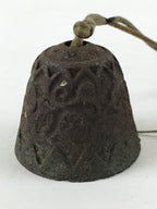 Japanese Iron Furin Wind Chime Tetsurin Vtg Crab Brown String Paper DR489