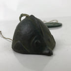Japanese Iron Furin Wind Chime Tetsurin Vtg Green Bell Palette Fish Charm DR565
