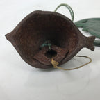 Japanese Iron Furin Wind Chime Tetsurin Vtg Green Bell Palette Fish Charm DR565