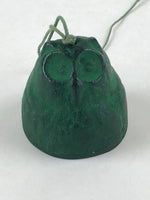 Japanese Iron Furin Wind Chime Tetsurin Vtg Green String Iwate Nanbu Owl DR500