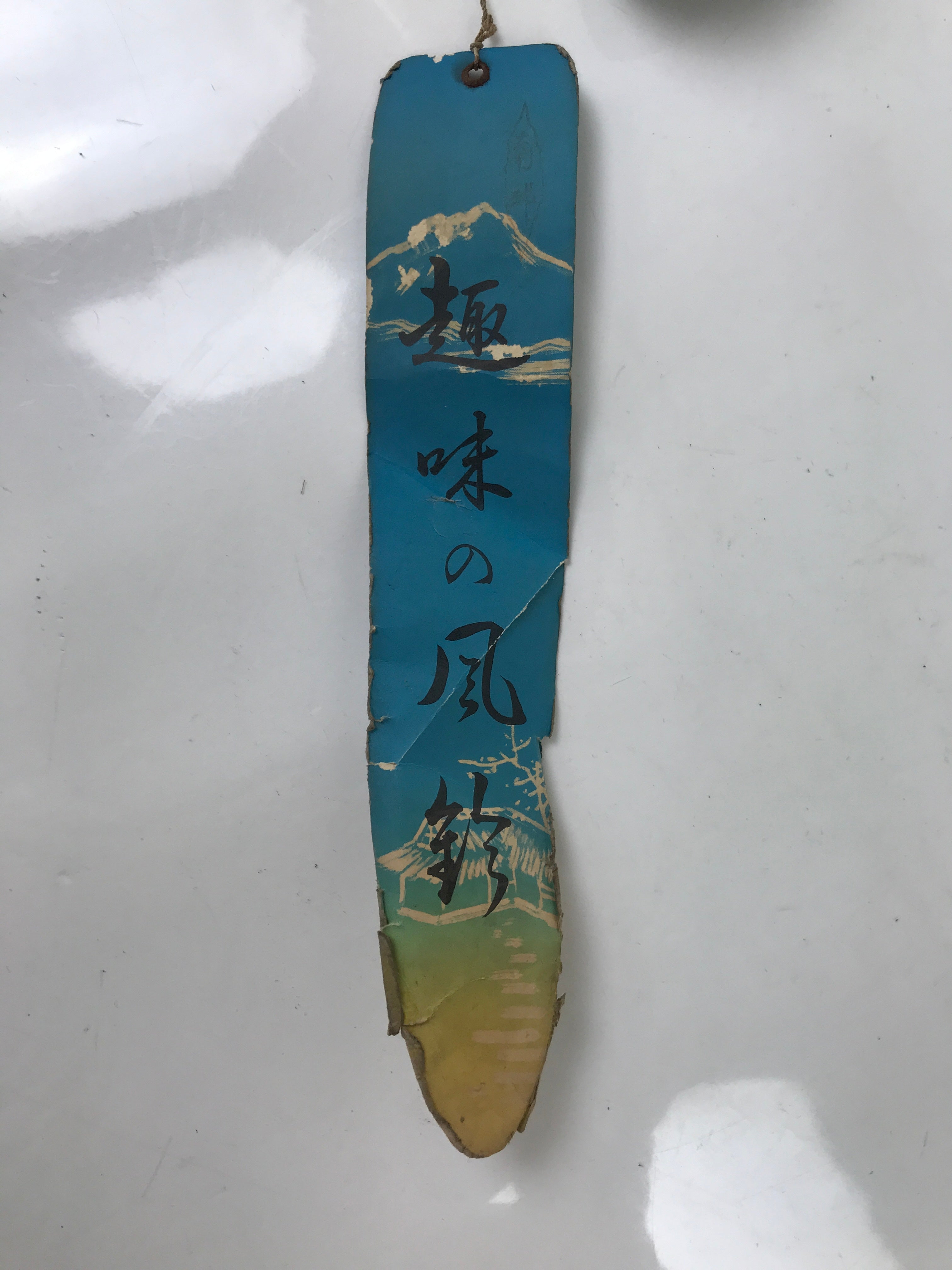 Japanese Iron Furin Wind Chime Tetsurin Vtg Green String Iwate Nanbu Owl DR566