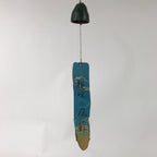 Japanese Iron Furin Wind Chime Tetsurin Vtg Green String Iwate Nanbu Owl DR566