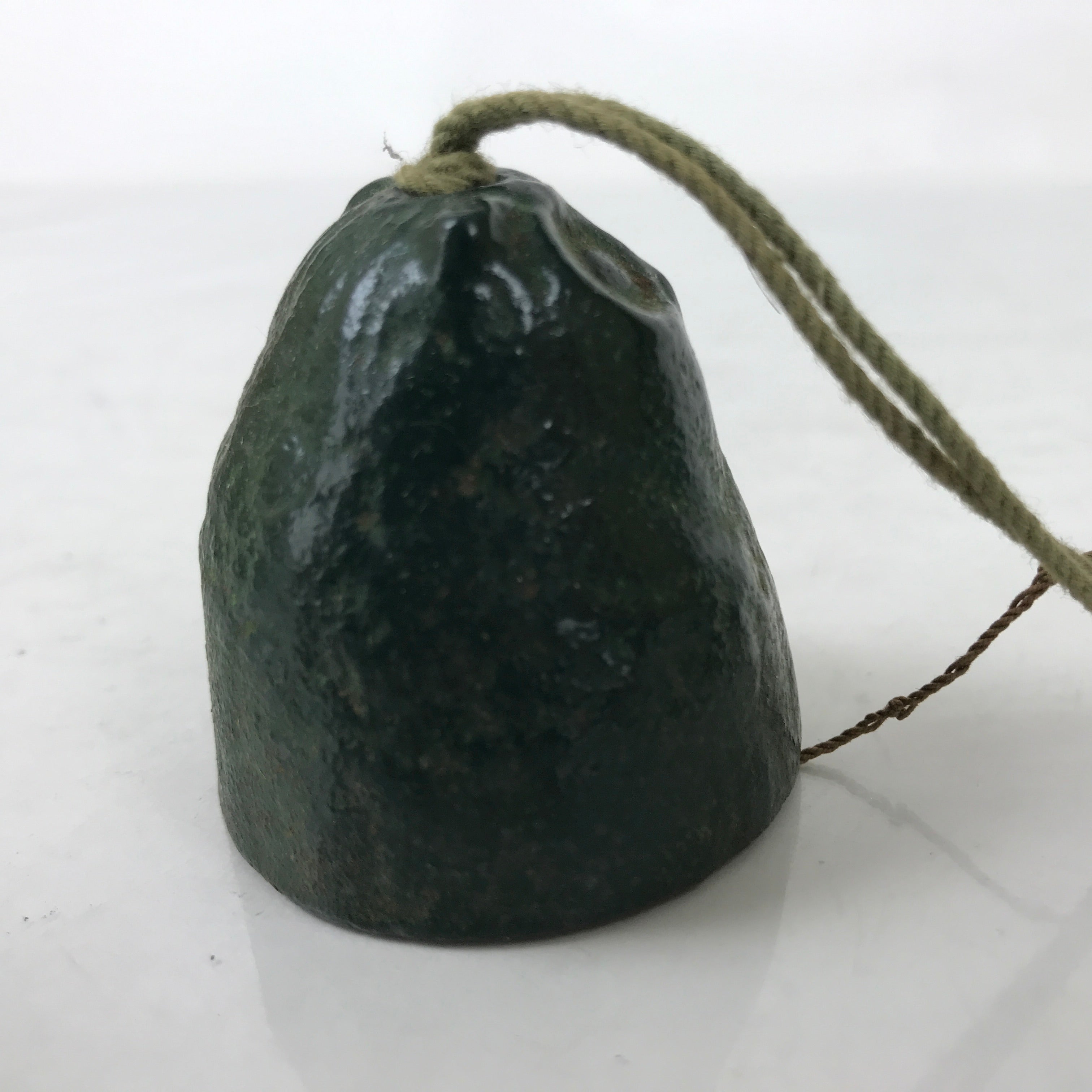 Japanese Iron Furin Wind Chime Tetsurin Vtg Green String Iwate Nanbu Owl DR566