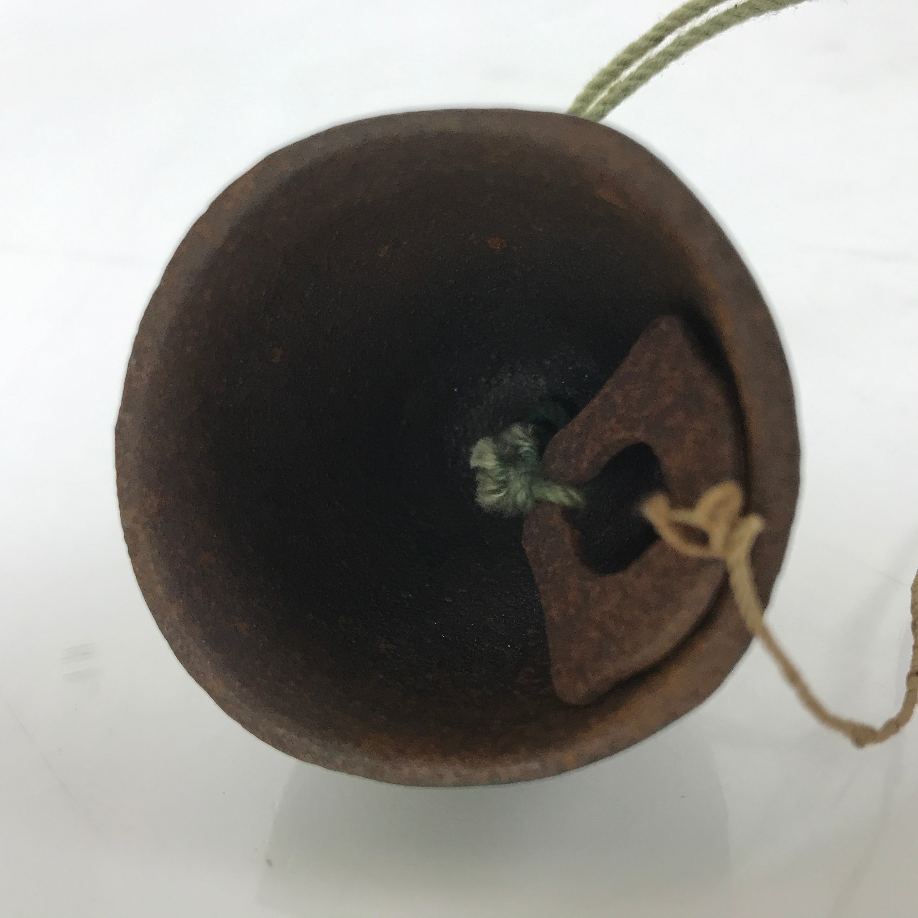 Japanese Iron Furin Wind Chime Tetsurin Vtg Green String Iwate Nanbu Owl DR566