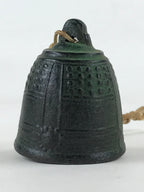 Japanese Iron Furin Wind Chime Tetsurin Vtg Green String Ring Iwate Nanbu DR499