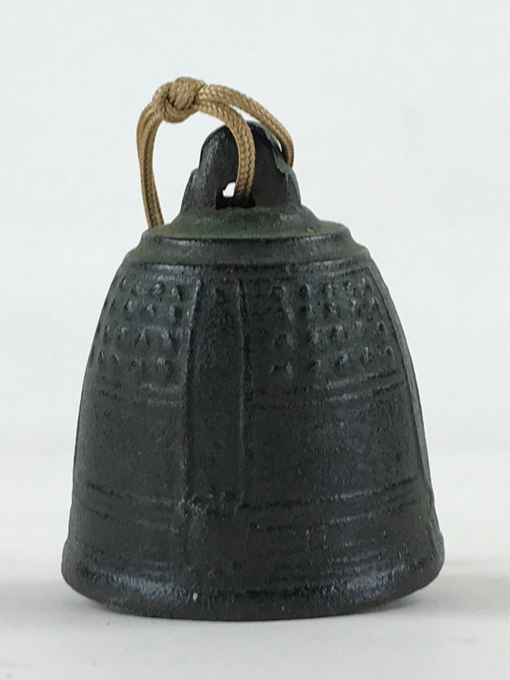 Japanese Iron Furin Wind Chime Tetsurin Vtg Green String Ring Iwate Nanbu DR499