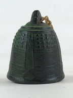 Japanese Iron Furin Wind Chime Tetsurin Vtg Green String Ring Iwate Nanbu DR499