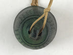 Japanese Iron Furin Wind Chime Tetsurin Vtg Green String Ring Iwate Nanbu DR499